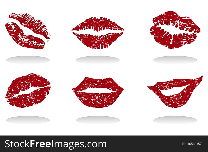 Collection of female lips of the different form. A illustration. Collection of female lips of the different form. A illustration