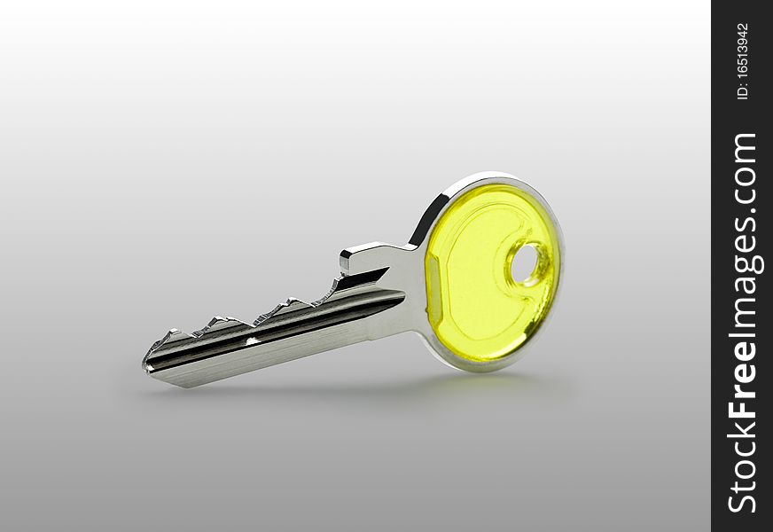 Metal key isolated (clipping path). Metal key isolated (clipping path)