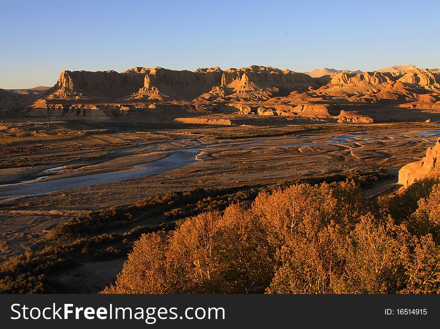 Clay forest at sunset, Zanda,Tibet,China