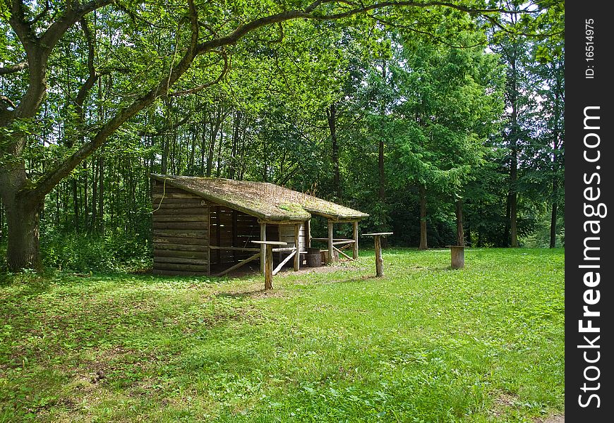 Mountain outdoors hiking winter wooden chalet cabin. Mountain outdoors hiking winter wooden chalet cabin