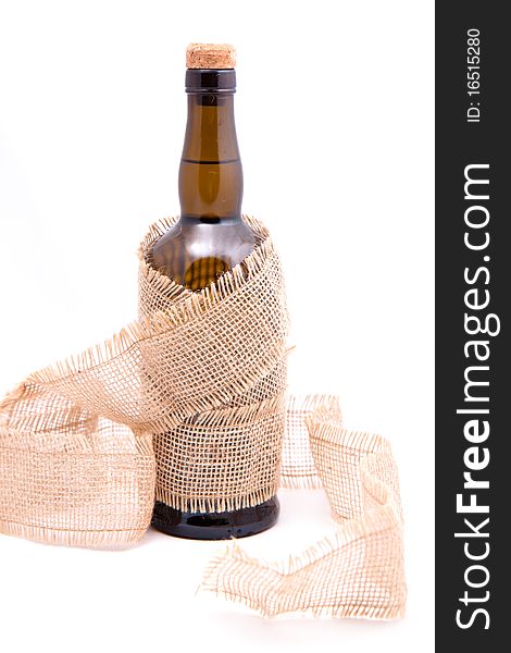 Bottle of dessert wine isolated on a white background. Bottle of dessert wine isolated on a white background