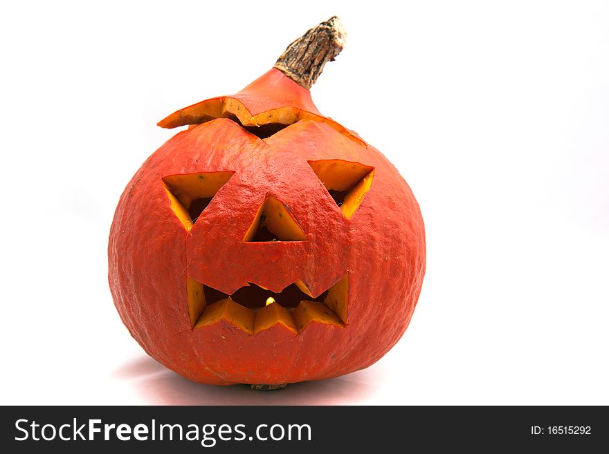 Halloween pumpkin on white background