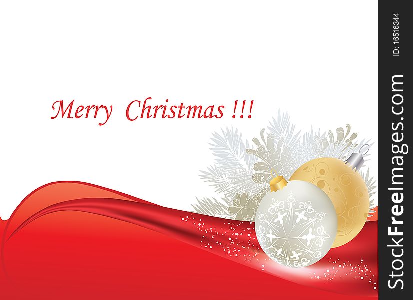 Christmas background with baubles and pine branches. Christmas background with baubles and pine branches.