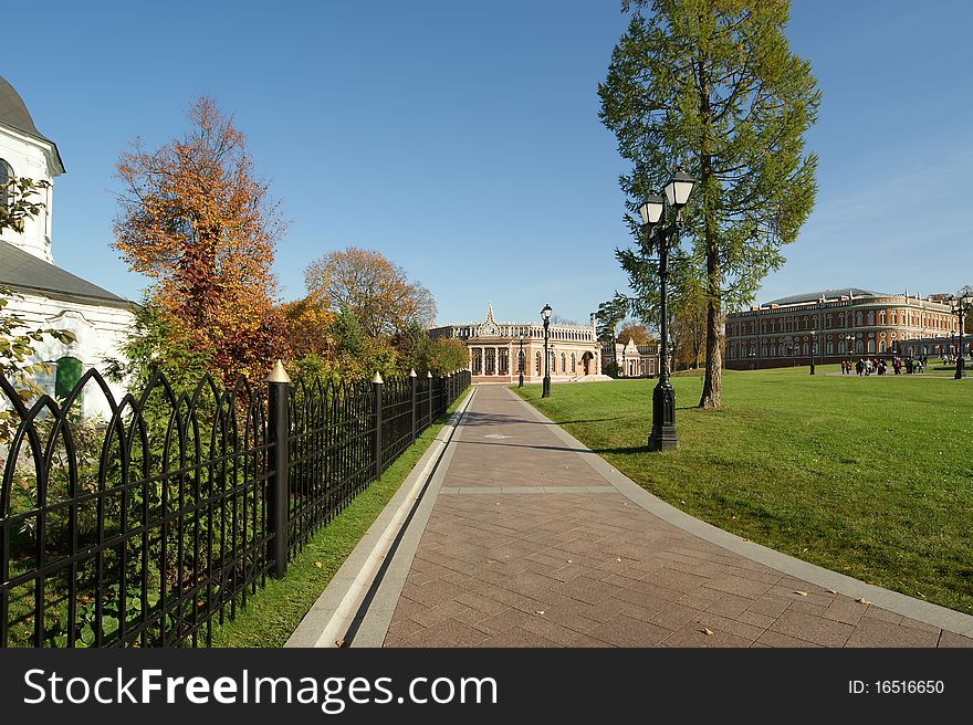 Tsaritsino museum and reserve in Moscow. Reconstruction of the 18 th century