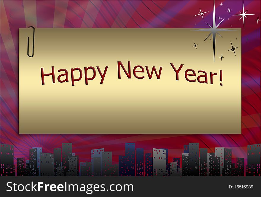 Happy New Year in Framework, colorful background scenery