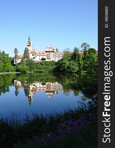 Pruhonice castle in the park. Pruhonice castle in the park