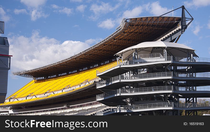 Yellow stadium sheets of football stadium