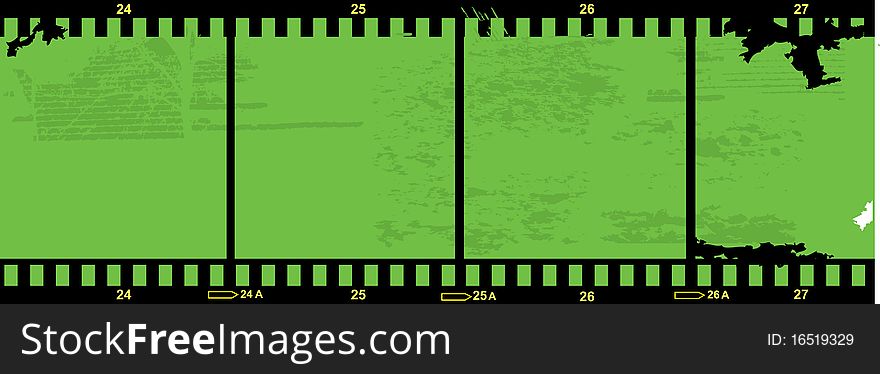 Green filmstrip with place for text