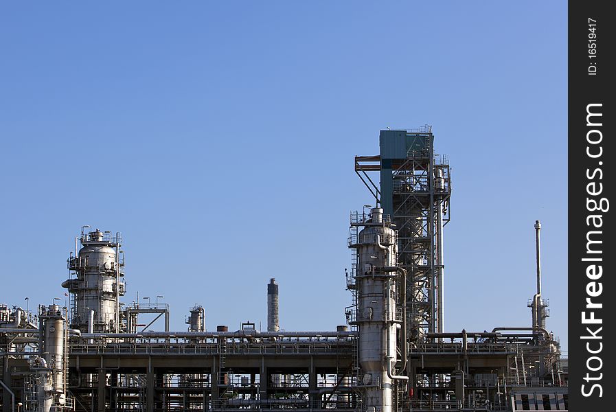 Chemical plant with blue sky