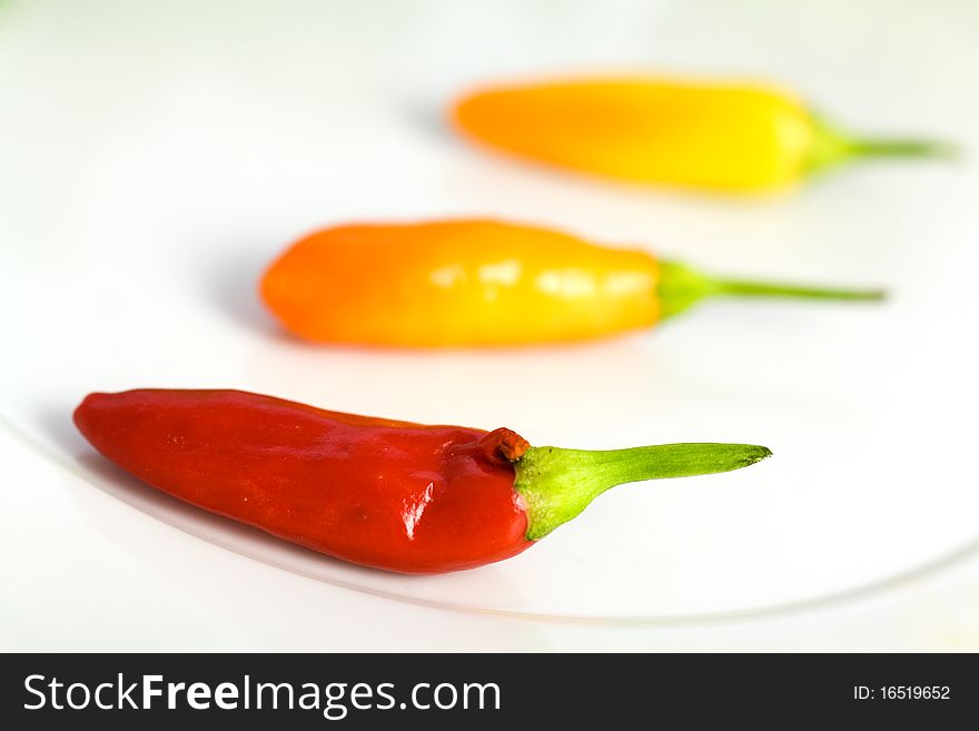 Chilli Pepper On A Table , Close Up