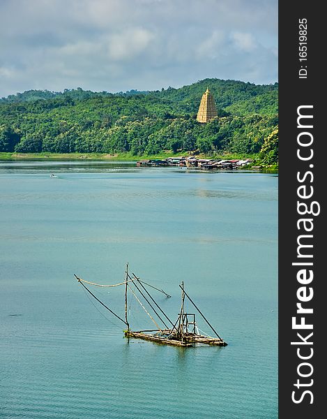 Measured in reservoir, in Thailand in Sangkraburi Kanchanaburi in Morning