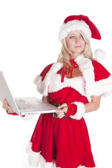 Santas Helper Looking Back Royalty Free Stock Images Santas Helper Looking Back Royalty Free Stock Images