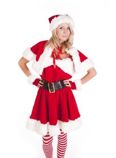 Santas Helper Standing Hands On Hips Stock Photo Santas Helper Standing Hands On Hips Stock Photo