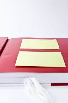 Note On Red Notebook Stock Images