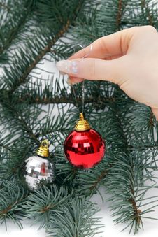 Hand Holding Christmas Balls Stock Photo Hand Holding Christmas Balls Stock Photo