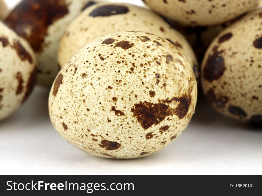 Quail eggs isolated on the white