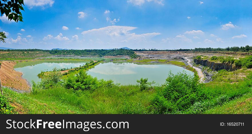 An old limestone mine, after being taken to make cement.