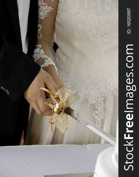 Couple Cutting Cake