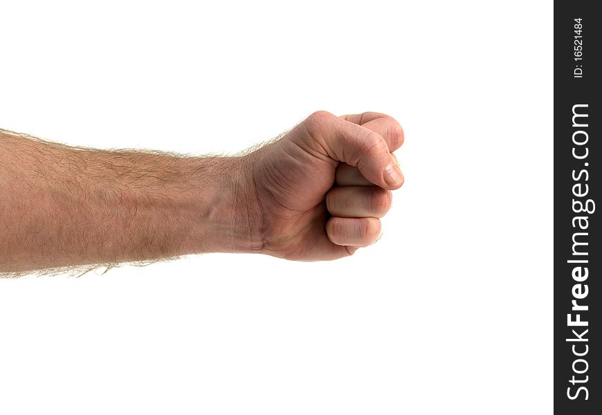 A hand isolated against a white background
