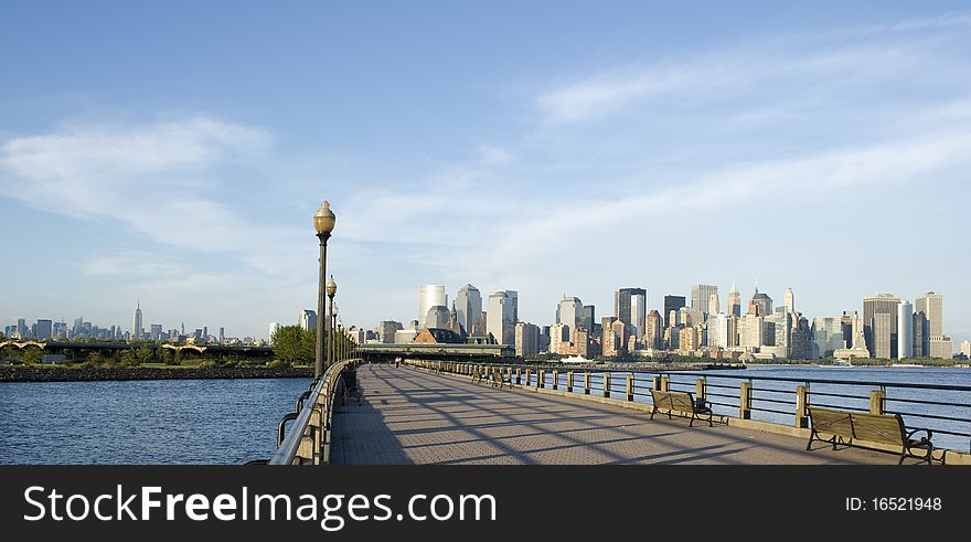 A striking photograph of the skyline of downtown Manhattan. A striking photograph of the skyline of downtown Manhattan