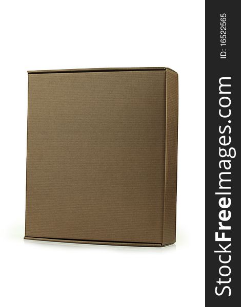 Brown Cardboard box isolated on white