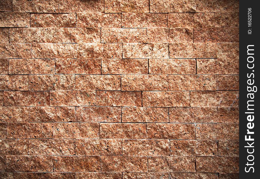 Texture of rectangle pattern red stone