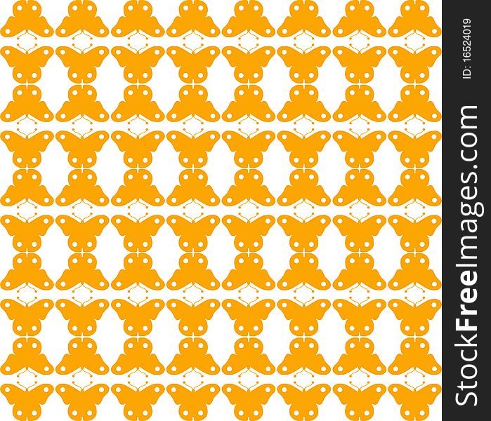 Pattern made of orange-yellow butterfly. Pattern made of orange-yellow butterfly.