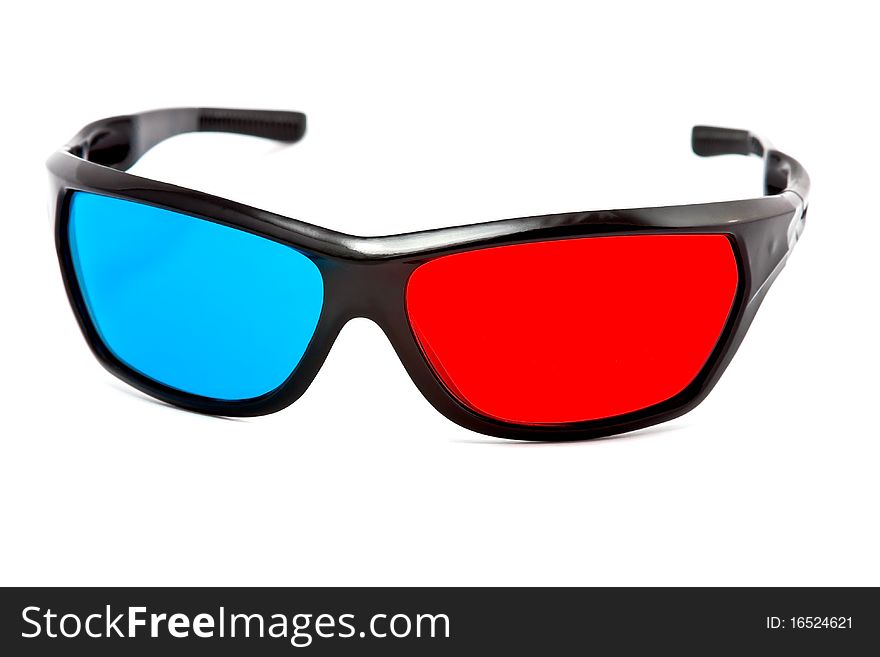 3d cinema glasses isolated on white