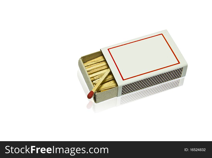 Matches box on white background at has the shade