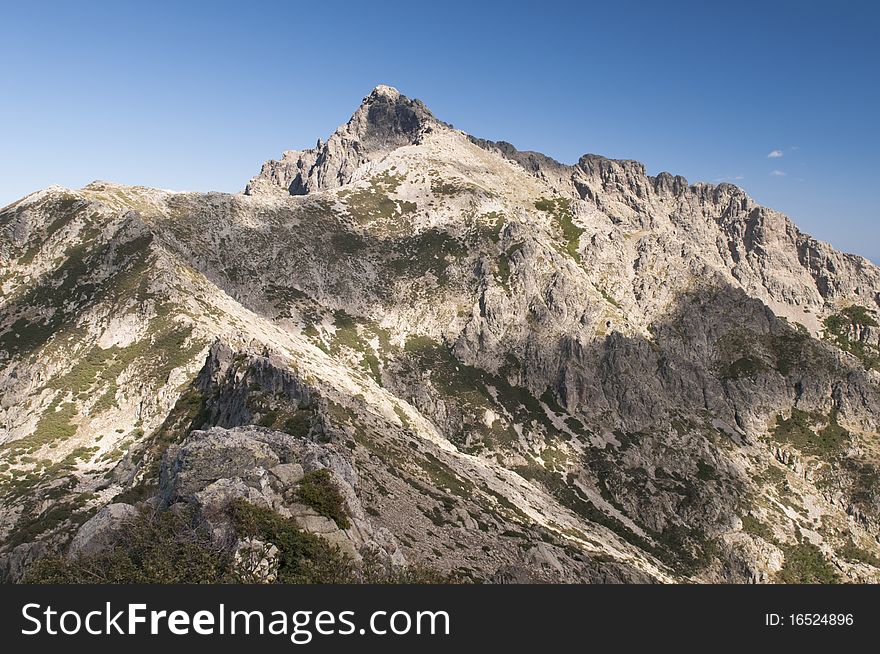 Nature around famous hiking path GR20 at Corsica.