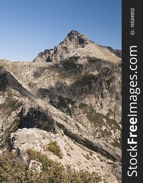 Nature around famous hiking path GR20 at Corsica.