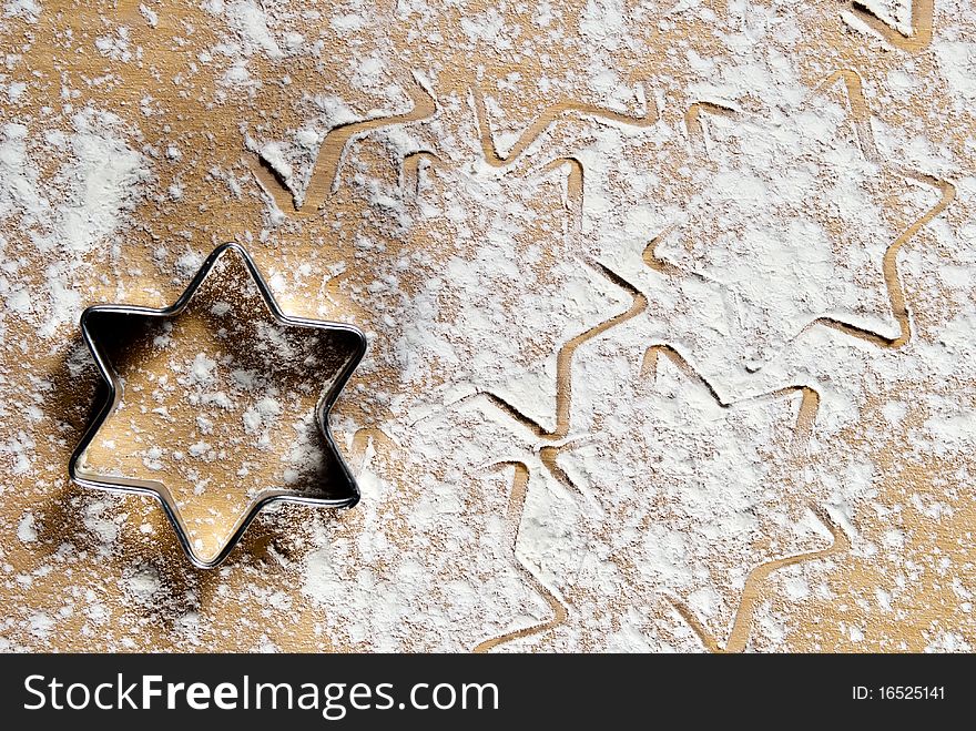 Star shape in the flour