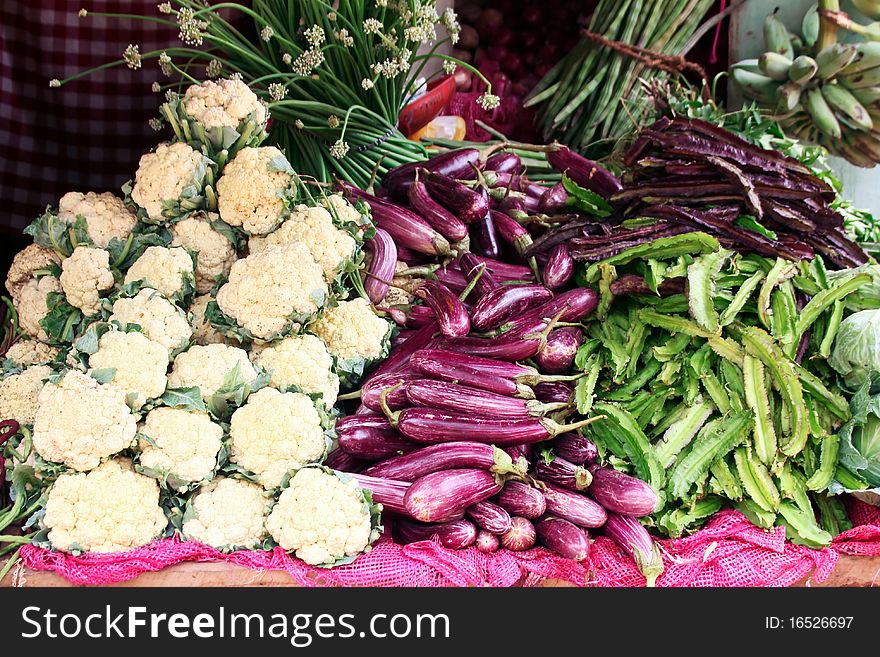 Various vegetables in the market