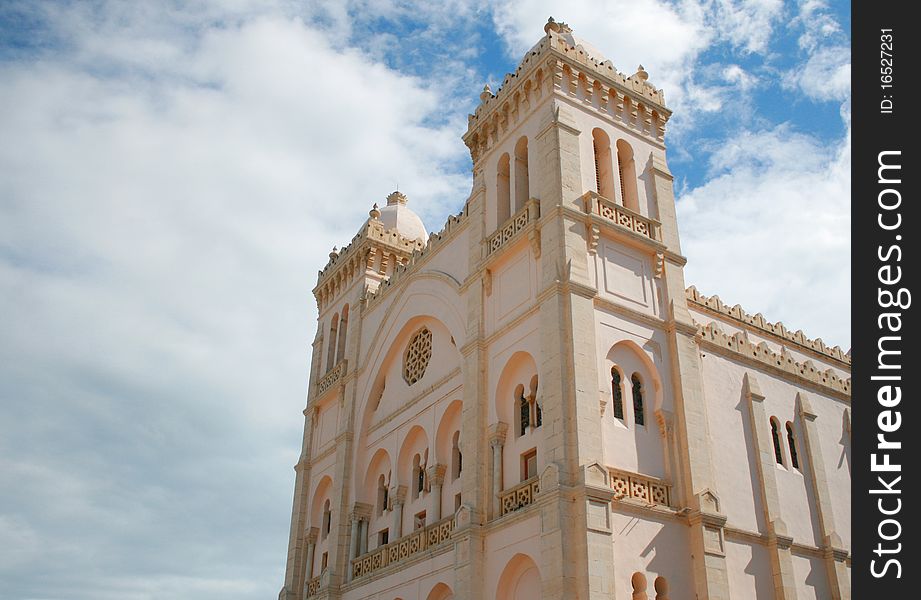 This picture represents the front side of St Louis Cathedral in Carhagena, Tunisia (La Catedral de San Luis de Cartago). This picture represents the front side of St Louis Cathedral in Carhagena, Tunisia (La Catedral de San Luis de Cartago)