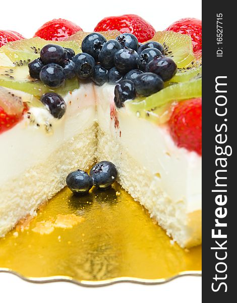 Delicious creme filled fruit cake.
