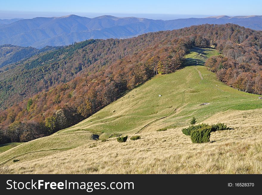 Autumn hillsides.