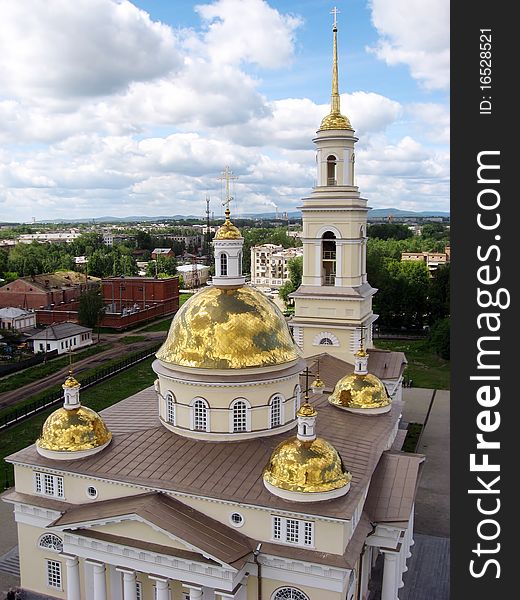 Beautiful Cathedral in Nevjansk, Russia, Sverdlovsky region. Beautiful Cathedral in Nevjansk, Russia, Sverdlovsky region