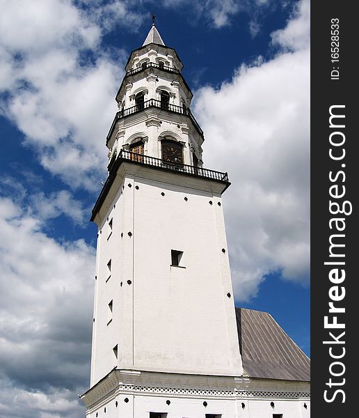 White oLd historic tower in Nevjansk, Russia. White oLd historic tower in Nevjansk, Russia