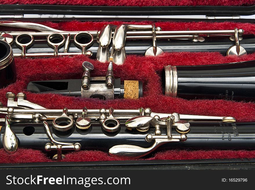 Set of clarinet in the box