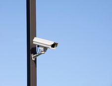 Surveillance Camera On Pole Royalty Free Stock Photography