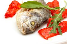 Roasted Fish With Garnish Stock Images Roasted Fish With Garnish Stock Images