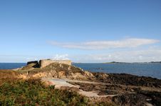 Castle At Portelet Harbour, Guernsey Royalty Free Stock Photos Castle At Portelet Harbour, Guernsey Royalty Free Stock Photos