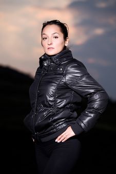 Portrait Of A Beautiful Woman, Outdoor Portrait Royalty Free Stock Image Portrait Of A Beautiful Woman, Outdoor Portrait Royalty Free Stock Image