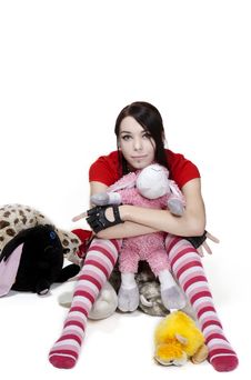 Girl With Toy Royalty Free Stock Photography Girl With Toy Royalty Free Stock Photography