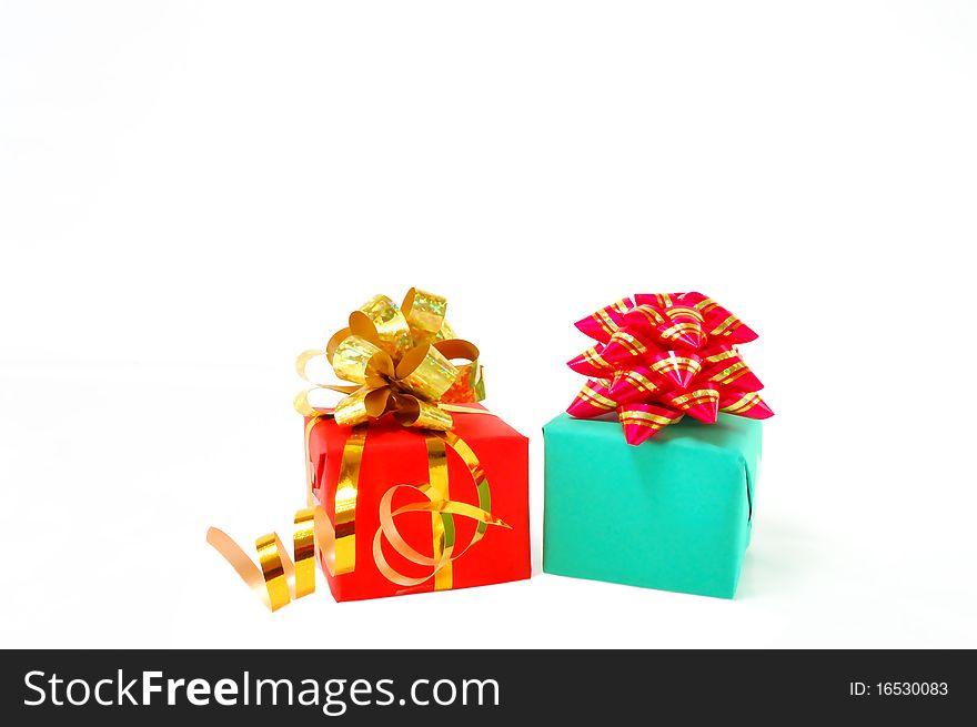 Gifts isolated on a white background. Gifts isolated on a white background