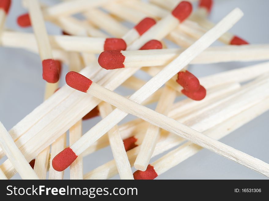 Group of matches randomly placed on each other