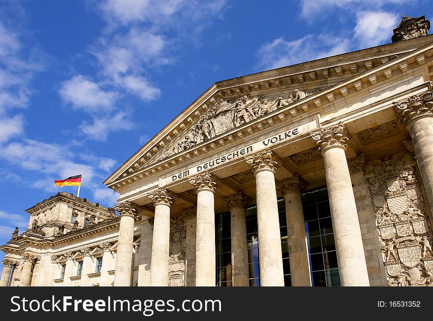 Detail of The Reichstag, the German Parliament, in Berlin, Germany