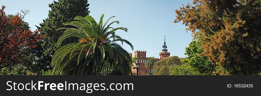 Panoramic View of a building in Ciutadella Park in Barcelona (Spain). Panoramic View of a building in Ciutadella Park in Barcelona (Spain)