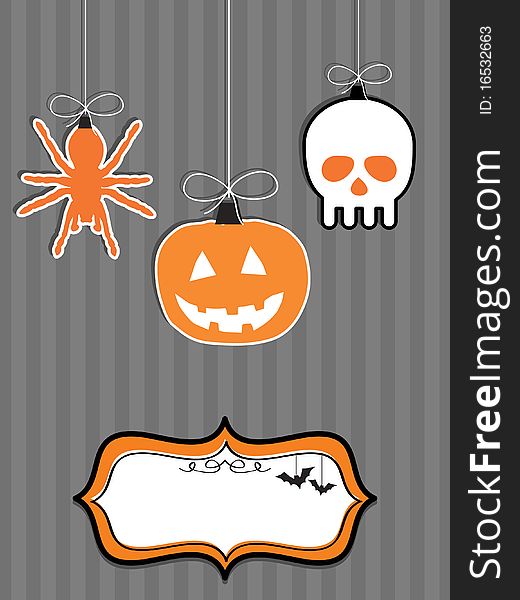 Halloween decorations with blank frame ready for text