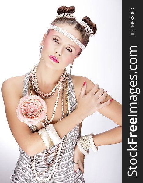 Studio shot of young attractive woman. Studio shot of young attractive woman